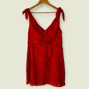 Dynamite Red Mini Dress with Tie Straps